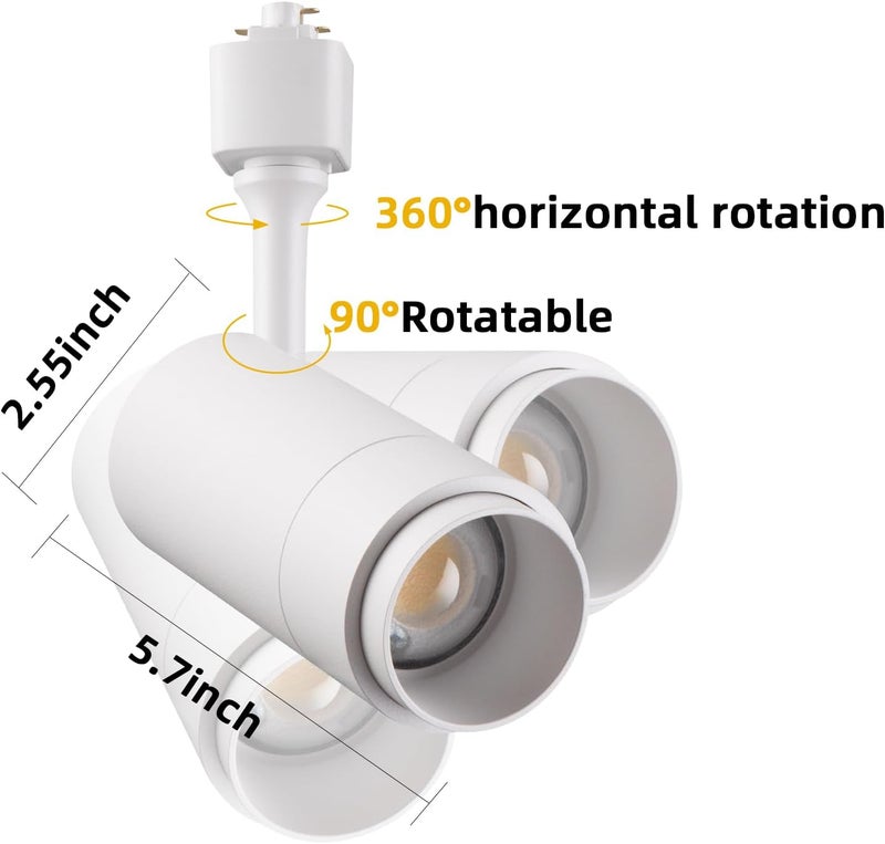 Ajbvp LED Track Lighting Heads Dimmable 24W 5CCT 2700K/3000k/3500k/4000k/5000k,Single Circu H Track Lighting Heads,Zoomable Beam 15° to 60° Ideal for Accent Art and Task Lighting,(3 Pack - White-5CCT) - Image 4
